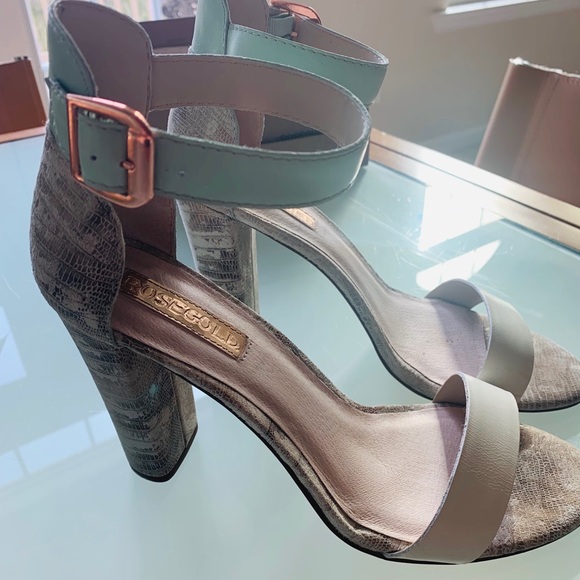 Rosegold Zack mint and cream block heel - Picture 2 of 6